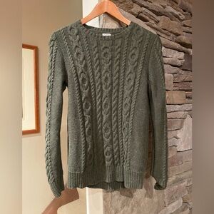 Forest green cotton fisherman’s weave sweater